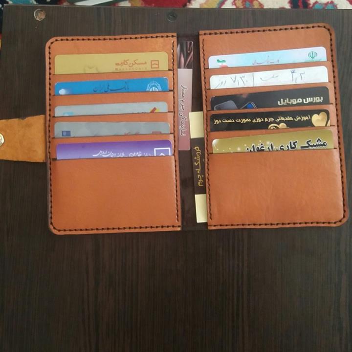 کیف مدارک ماشین چرم طبیعی شتر هورس کاملا دست دوز